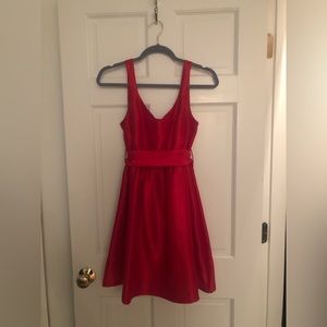 Beautiful, red, satin, sweetheart neckline dress! Perfect for a holiday party!!